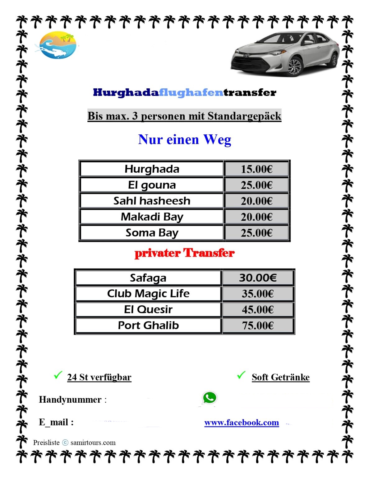 transfer taxi pkw preis